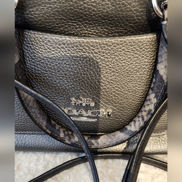 Coach Metallic Gray/ Silver  Leather EMMA Bag - Picture 3 of 9